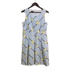 Talbots Floral Dress Sleeveless Size 12 Tulip Knee Length Fit & Flare Cocktail